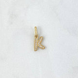 Pendant K Silhouette 0.65gr / 2.1cm-White Zirconia 18K Yellow Gold *