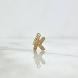 Pendant K Silhouette 0.65gr / 2.1cm-White Zirconia 18K Yellow Gold *