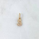 Pendant Letter S Italic 0.55gr / 1.6cm / White Zircons 18K Yellow Gold