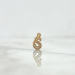 Dije Letra S Cursiva 0.5gr / 1.6cm / Circones Blancos Oro Amarillo