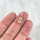 Pendant Letter S Italic 0.55gr / 1.6cm / White Zircons 18K Yellow Gold