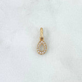 Pendant Letter O Italic 0.5gr / 1.6cm / White Zircons Yellow Gold