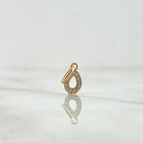 Pendant Letter O Italic 0.5gr / 1.6cm / White Zircons Yellow Gold