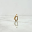 Pendant Letter O Italic 0.45gr / 1.6cm / White Zircons Yellow Gold