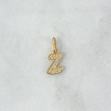 Pendant Z Italic 0.75gr / 1.7cm / White Zircons Yellow Gold