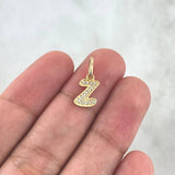 Pendant Z Italic 0.75gr / 1.7cm / White Zircons Yellow Gold