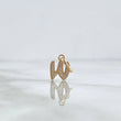 Pendant Letter W Italic 0.7gr / 1.5cm / White Zircons Yellow Gold
