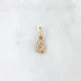 Dije Letra G Cursiva 0.5gr / 1.6cm / Circones Blancos Oro Amarillo