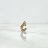 Dije Letra C Silueta 0.5gr / 1.6cm / Circones Blancos Oro Amarillo 18K ©