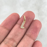 Pendant Letter L Italic 0.5gr / 1.7cm / White Zircons Yellow Gold