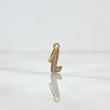 Dije Letra L Cursiva 0.4gr / 1.6cm / Circones Blancos Oro Amarillo 18K