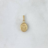 Pendant Oval T Letter 0.55gr / 1.8cm / Yellow Gold Stamped ©