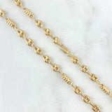 Rustic Chain GC 5x1 13.9gr / 60cm / 5mm Grooved Cylinder Yellow Gold