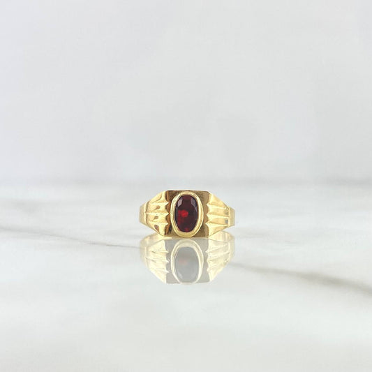 Classic Ring 1.8gr / T2 / Red Zircon Yellow Gold