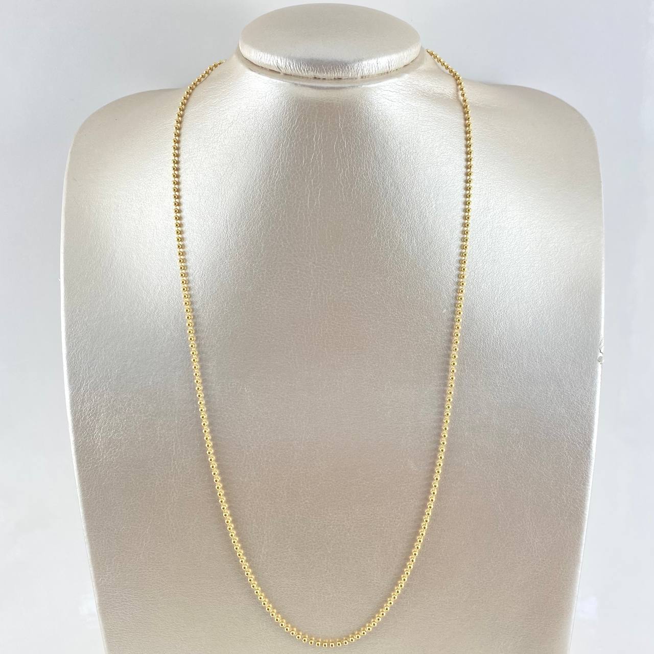 Cadena Militar 10gr / 60cm / 2mm Bola Lisa Oro Amarillo +3