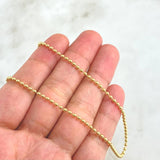 Cadena Militar 10gr / 60cm / 2mm Bola Lisa Oro Amarillo +3