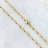 Cadena Militar 10gr / 60cm / 2mm Bola Lisa Oro Amarillo +3