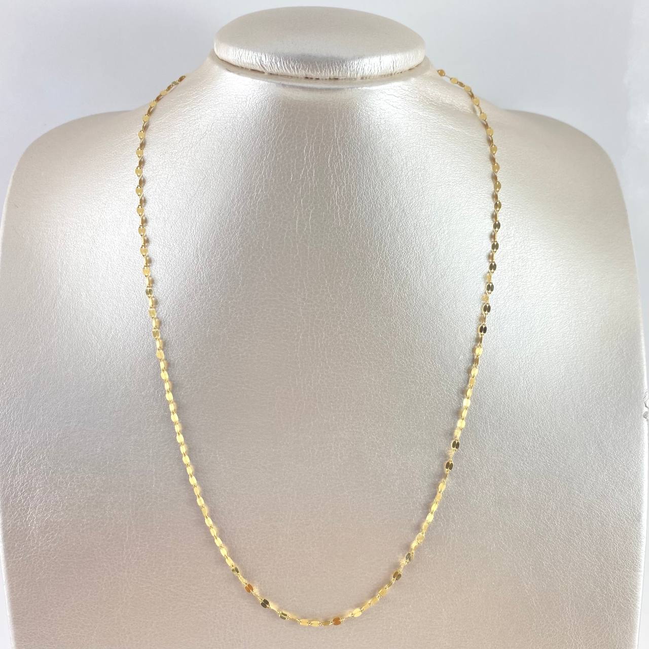 Cadena Flor Espejo 1gr / 17 3/4 in / 1.9mm Oro Amarillo +3 18K !