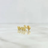 Stud Earrings Infinite 0.95gr / 4mm White Zircons Yellow Gold ©