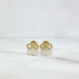 Stud Earrings Infinite 0.95gr / 4mm White Zircons Yellow Gold ©