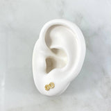 Stud Earrings Infinite 0.95gr / 4mm White Zircons Yellow Gold ©