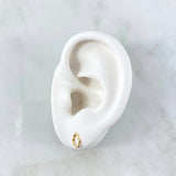 Stud Earrings Hand Hamsa Silhouette 0.5gr / 7.5mm Yellow Gold ©