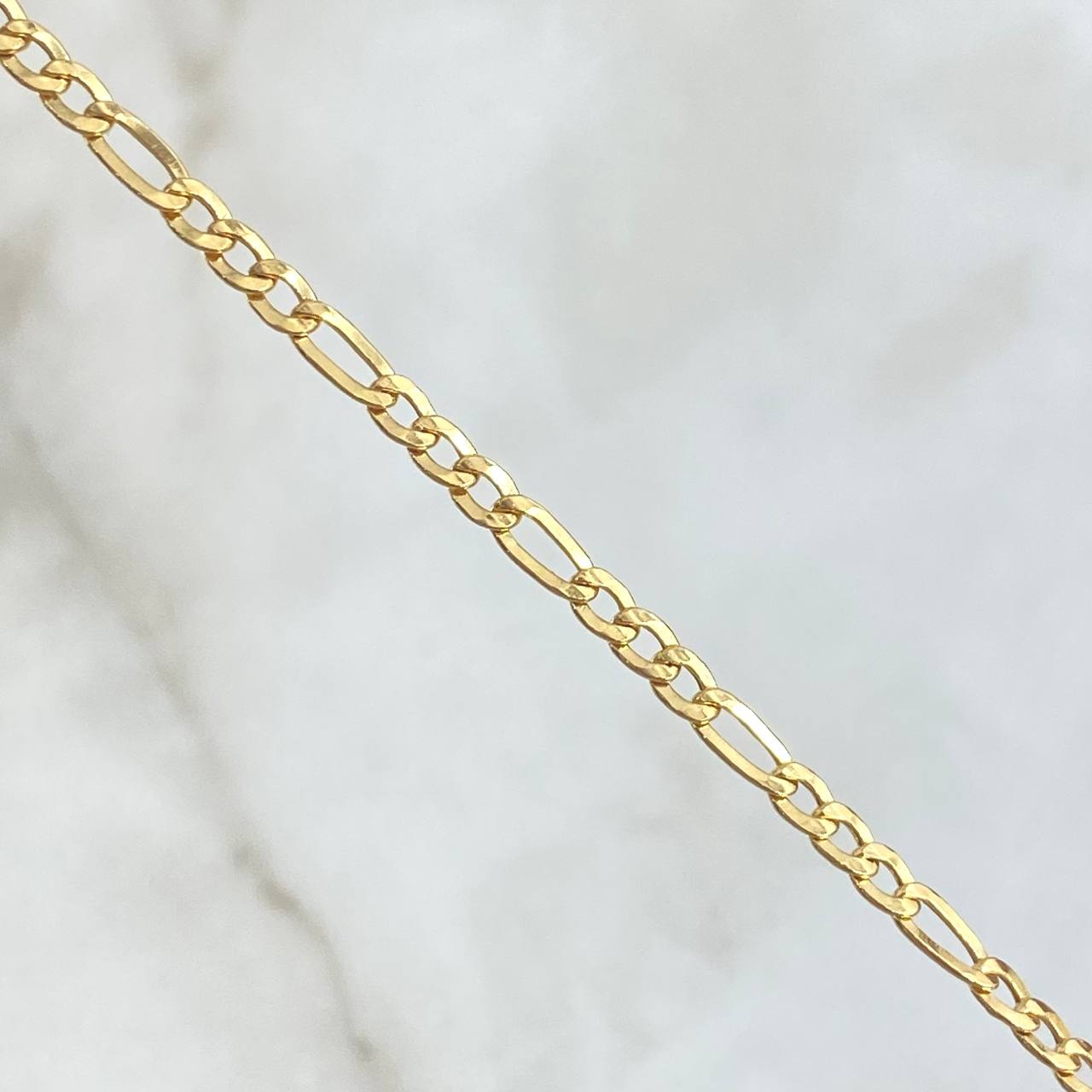 Figaro Bracelet 1.45gr / 19.5cm / 2.5mm Yellow Gold +1 18K ©