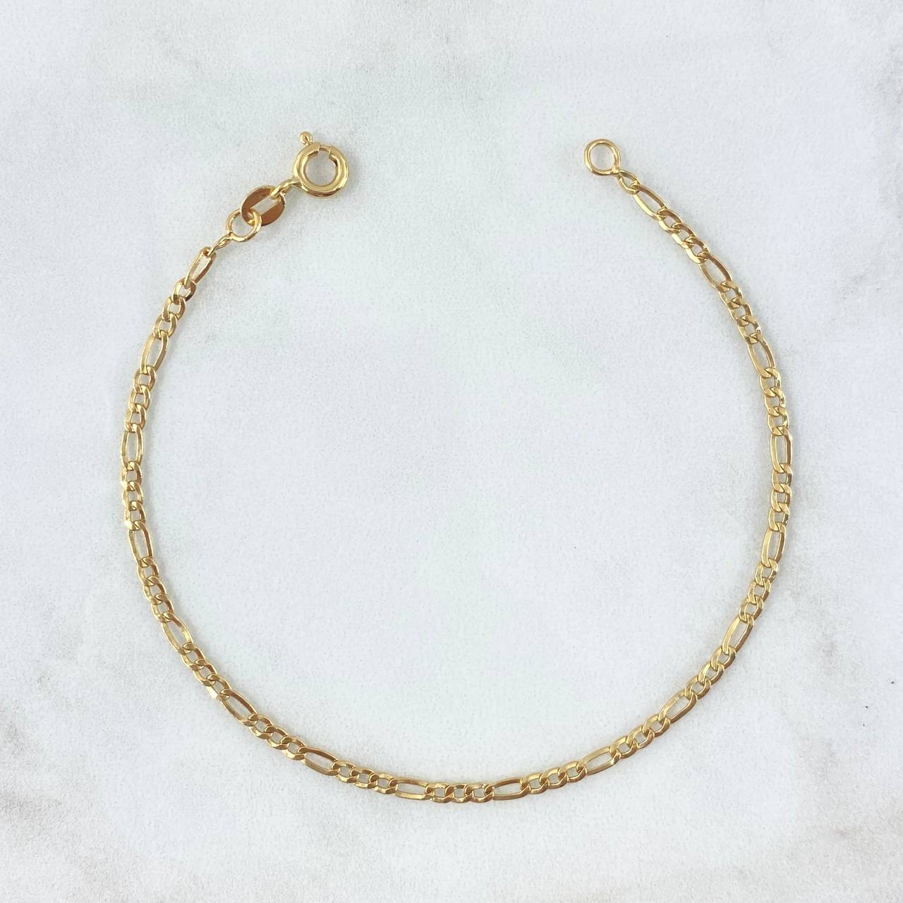 Figaro Bracelet 1.45gr / 19.5cm / 2.5mm Yellow Gold +1 18K ©