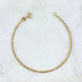 Figaro Bracelet 1.45gr / 19.5cm / 2.5mm Yellow Gold +1 18K ©