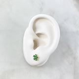 Topos Flor Cinco Petalos 1.1gr / 7mm Circones Verdes Oro Amarillo 18K ©