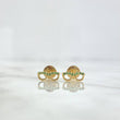 Stud Earrings Glasses 0.65gr / 3.6mm Green Zircons 18K Yellow Gold *