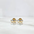 Stud Earrings Earrings 0.65gr / 4mm-9mm Blue Zircons 18K Yellow Gold