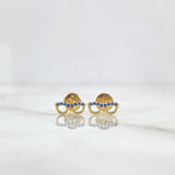 Stud Earrings Earrings 0.65gr / 4mm-9mm Blue Zircons 18K Yellow Gold