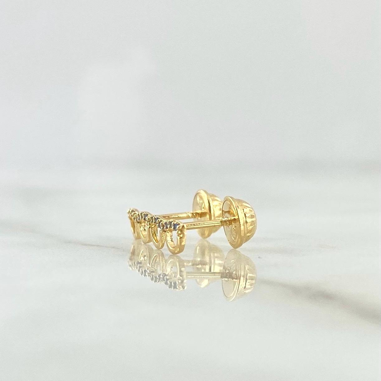 Stud Earrings Earrings 0.65gr / 4mm-9mm Blue Zircons 18K Yellow Gold