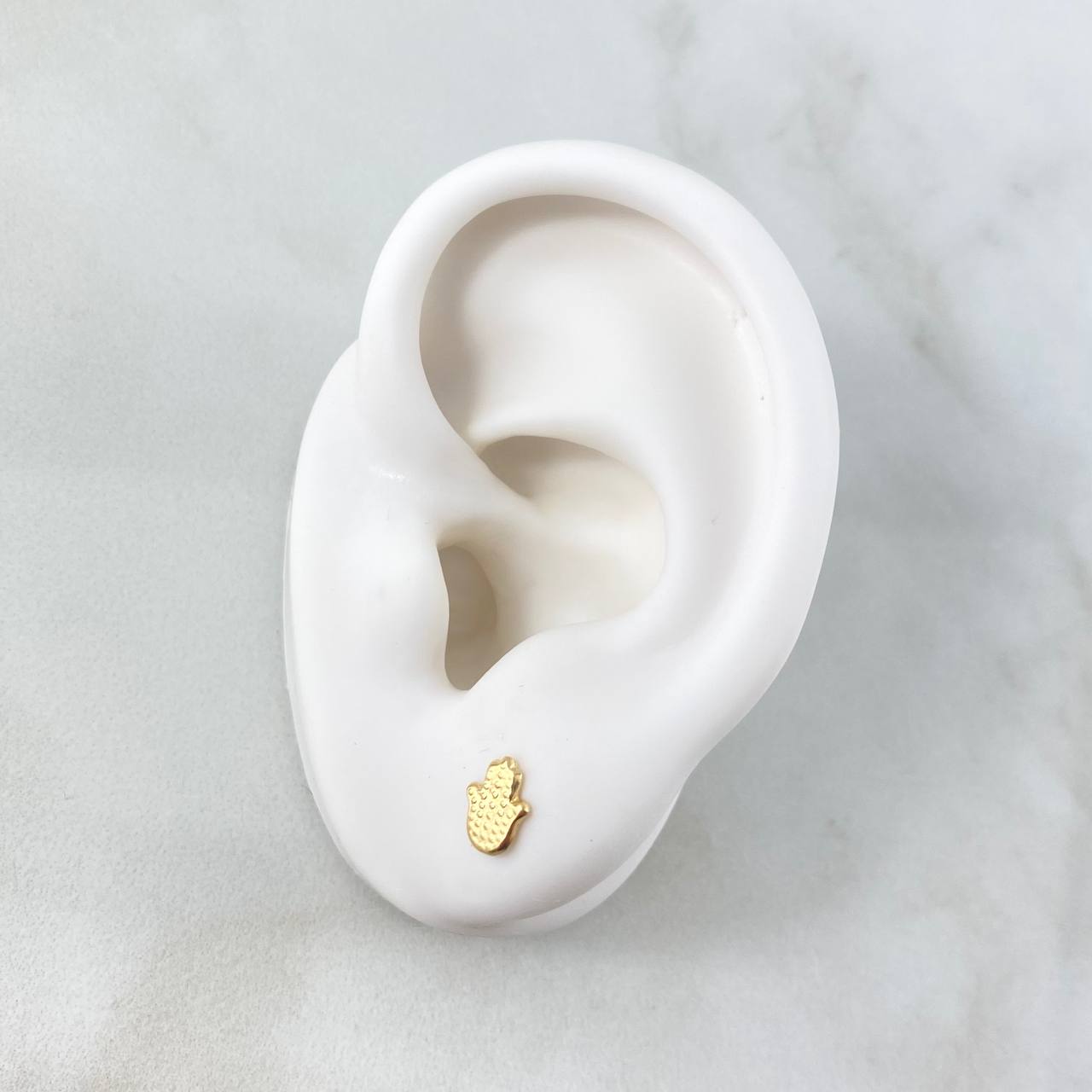 Topos Mano Hamsa 0.55gr / 7mm Texturizada Oro Amarillo 18K *