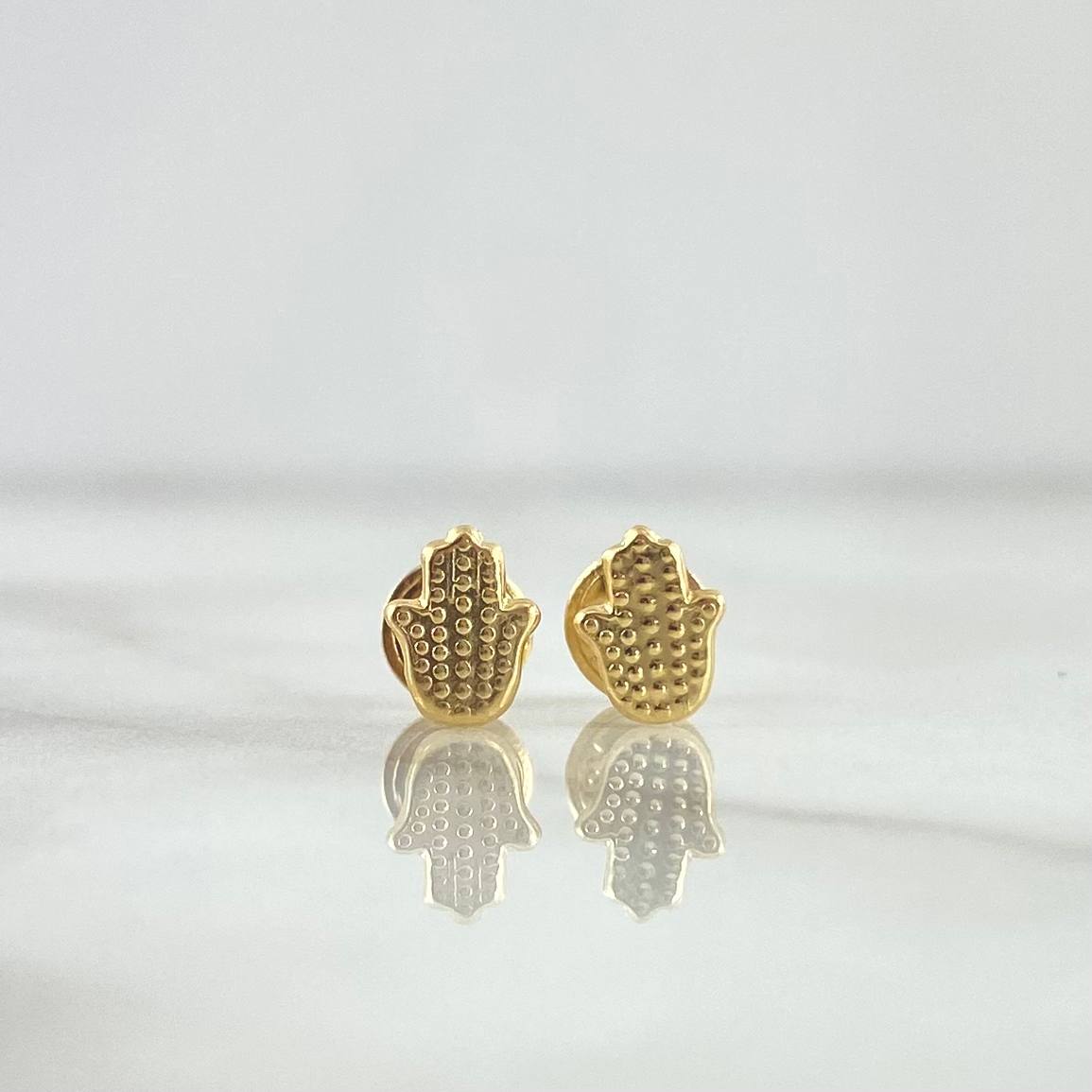 Topos Mano Hamsa 0.55gr / 7mm Texturizada Oro Amarillo 18K *