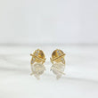 Stud Earrings Airplane 0.65gr / 7mm White Zircons Yellow Gold