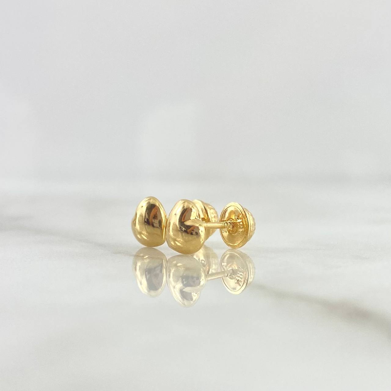 Topos Corazones 0.7gr / 6mm (Globo) Lisos Oro Amarillo 18K