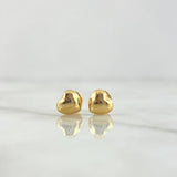 Topos Corazones 0.7gr / 6mm (Globo) Lisos Oro Amarillo 18K