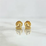 Striped Heart Stud Earrings 0.5gr / 18K Gold*