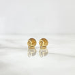 Stud Earrings Partial Heart 0.6gr / 4.5mm White Zircon Yellow Gold *