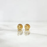 Stud Earrings Partial Heart 0.6gr / 4.5mm White Zircon Yellow Gold *