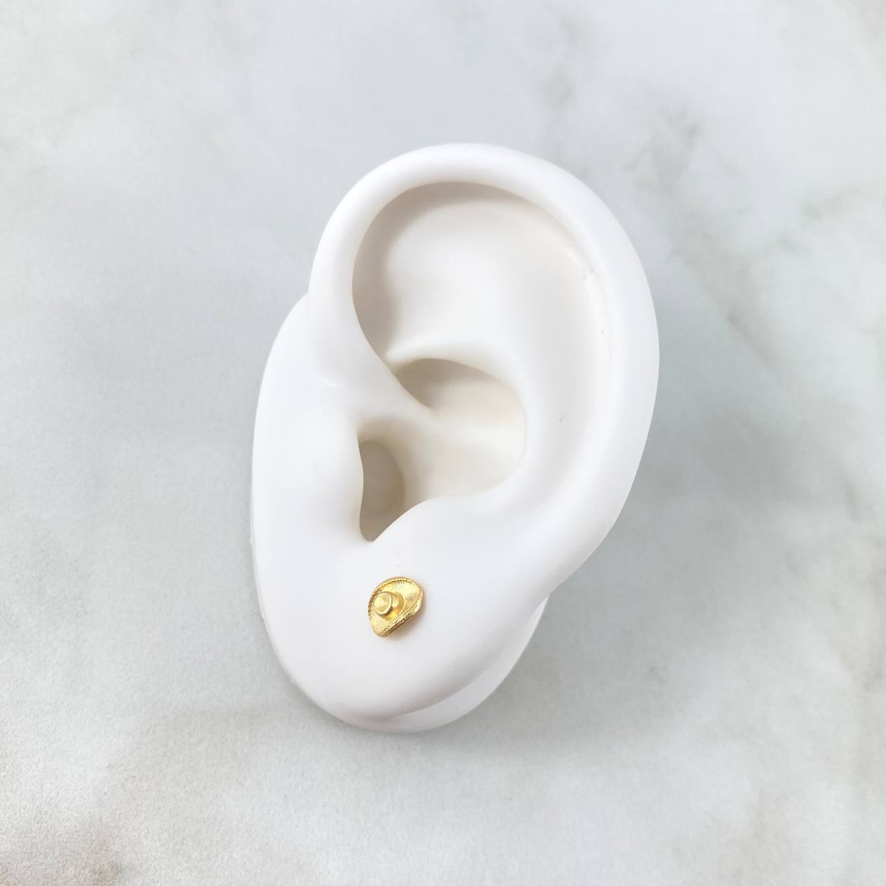 Stud Earrings Hat 0.9gr / 7mm Yellow Gold