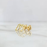 Stud Earrings Bear TS Silhouette 0.75gr / 7mm White Zircon Yellow Gold