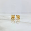 Stud Earrings Bear TS Silhouette 0.75gr / 7mm White Zircon Yellow Gold