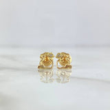 Stud Earrings Bear TS Silhouette 0.75gr / 7mm White Zircon Yellow Gold