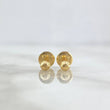 Stud Earrings Bead 0.55gr / 4mm Diamond Cut 18K Yellow Gold ©