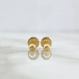 Stud Earrings Bead 0.55gr / 4mm Diamond Cut 18K Yellow Gold ©