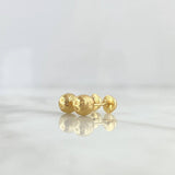 Stud Earrings Bead 0.95gr / 7mm Diamond Cut 18K Yellow Gold