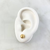 Stud Earrings Bead 0.95gr / 7mm Diamond Cut 18K Yellow Gold